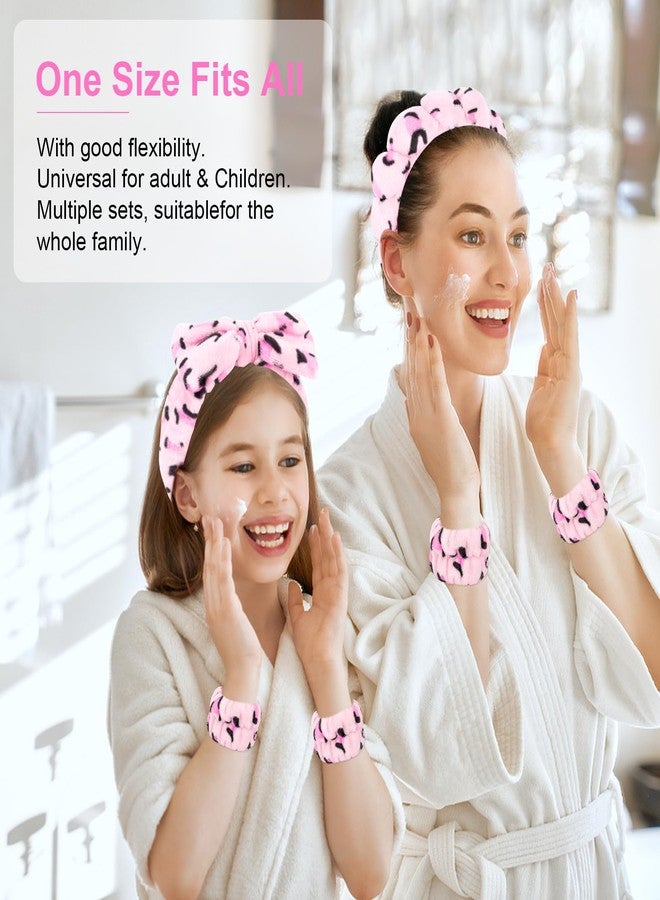 CAVETEE 6 Pack Spa Headband for Washing Face, Makeup Headband for Washing Face, Cute Puffy Bubble Headband Bow Tie Spa Headband with Washing Face Wristband Set for Women Girl - Image 4